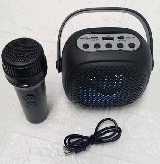 Gredtmice Portable Karaoke Bluetooth Speaker with Wireless Mic & RGB Lights