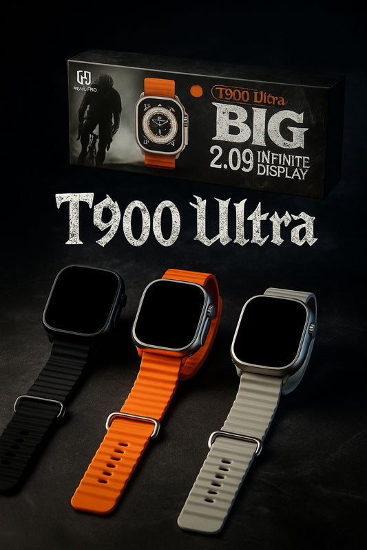 T900 Ultra Smartwatch - 7 in 1 Mega Combo with Big 2.09" Infinite Display