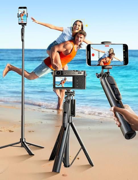 Ultra Wide-Angle Selfie Stick & Phone Tripod with Bluetooth Remote