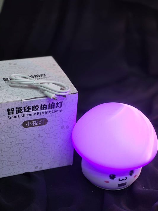 Cute 'Mushroom' Silicone Night Light & Bluetooth Speaker - Pat Control LED Color Lamp