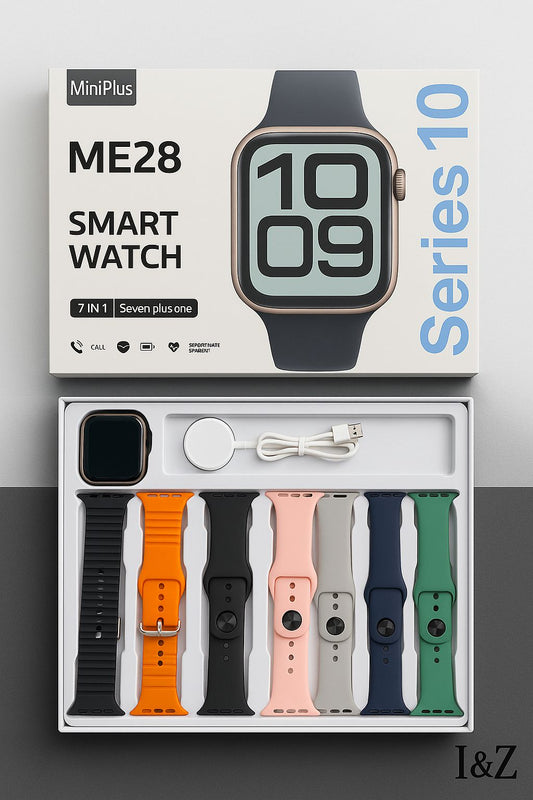 TellPlus ME28 Series 10 Smart Watch with 7 Straps & Wireless Charger