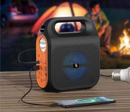 KTS-1837 Solar Powered Portable Speaker with Power Bank & 3-Light System