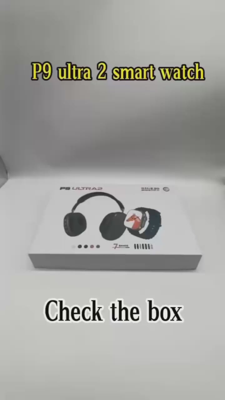 P9 Ultra 2 Combo: Over-Ear Wireless Headset & BIG 2.20" Infinite Display Smart Watch Bundle